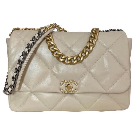 pearly beige chanel 19s|Chanel 19 bags review.